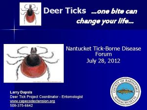 Deer Ticks one bite can change your life