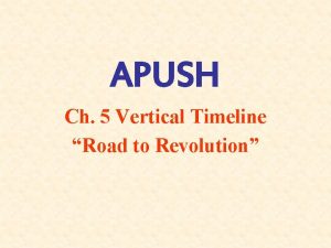 APUSH Ch 5 Vertical Timeline Road to Revolution