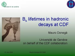 Bs lifetimes in hadronic decays at CDF Mauro