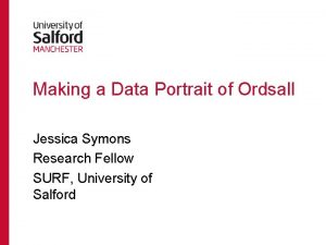 Making a Data Portrait of Ordsall Jessica Symons