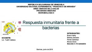 REPBLICA BOLIVARIANA DE VENEZUELA UNIVERSIDAD NACIONAL EXPERIMENTAL FRANCISCO