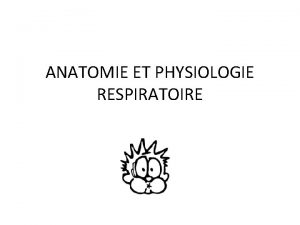 ANATOMIE ET PHYSIOLOGIE RESPIRATOIRE PLAN 1 Anatomie Les