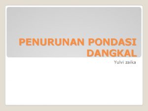 Penurunan pondasi dangkal