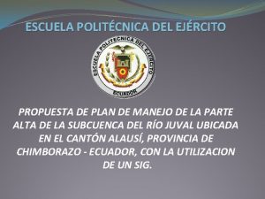 ESCUELA POLITCNICA DEL EJRCITO PROPUESTA DE PLAN DE