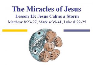 The Miracles of Jesus Lesson 13 Jesus Calms