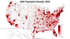 USA Population Density 2010 Population distribution and density