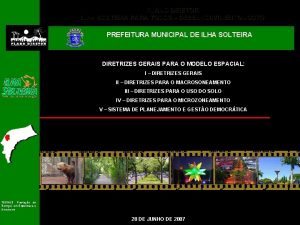 PLANO DIRETOR ILHA SOLTEIRA PARA TODOS DESENVOLVIMENTO JUSTO