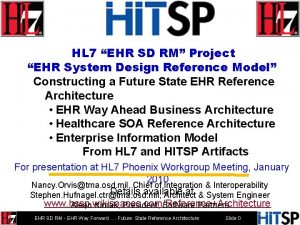 HL 7 EHR SD RM Project EHR System