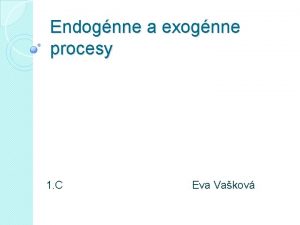 Endognne a exognne procesy 1 C Eva Vakov