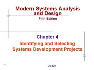 Modern Systems Analysis and Design Fifth Edition Chapter