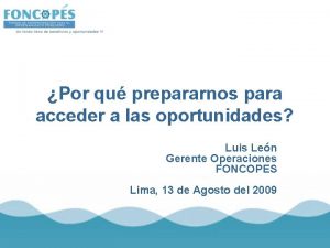 Por qu prepararnos para acceder a las oportunidades