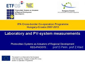 IPA Crossborder Cooperation Programme HungaryCroatia 2007 2013 Laboratory