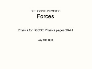 Types of forces igcse physics