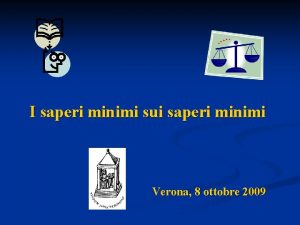 I saperi minimi sui saperi minimi Verona 8