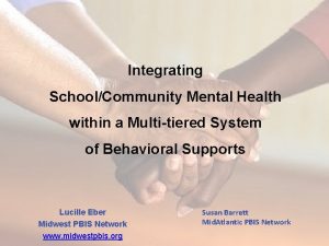Integrating SchoolCommunity Mental Health within a Multitiered System