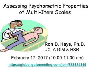 Assessing Psychometric Properties of MultiItem Scales Ron D