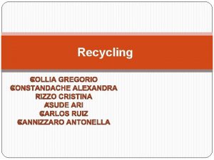 Recycling Recycling is the process of converting waste