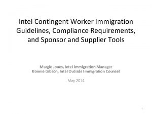 Intel Contingent Worker Immigration Guidelines Compliance Requirements and