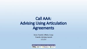 Call AAA Advising Using Articulation Agreements Bronx Transfer