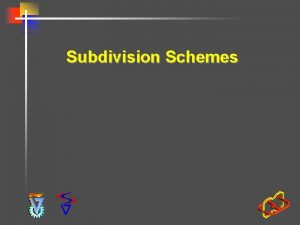 Subdivision Schemes What is Subdivision q Subdivision is