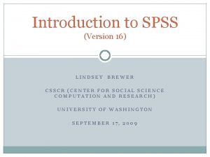 Spss version 16