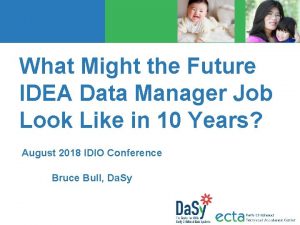 What Might the Future IDEA Data Manager Job