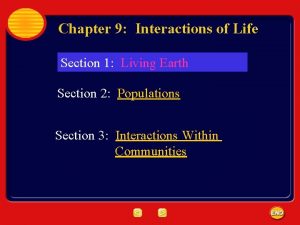 Chapter 9 Interactions of Life Section 1 Living