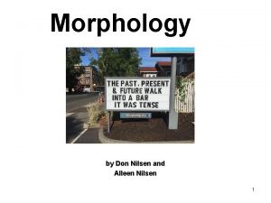 Morphology by Don Nilsen and Alleen Nilsen 1