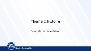 Exemple dissertation histoire