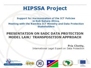 HIPSSA Project Support for Harmonization of the ICT