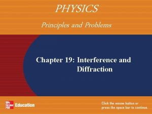 PHYSICS Principles and Problems Chapter 19 Interference and