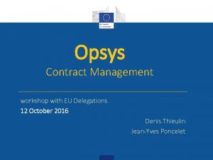 Opsys Contract Management workshop with EU Delegations 12