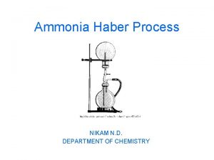 Ammonia Haber Process NIKAM N D DEPARTMENT OF