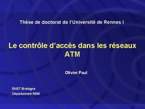 Thse de doctorat de lUniversit de Rennes I