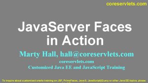 coreservlets com Java Server Faces in Action Marty