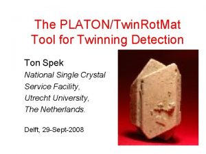 The PLATONTwin Rot Mat Tool for Twinning Detection