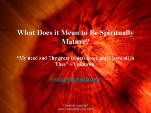 What Does it Mean to Be Spiritually Mature