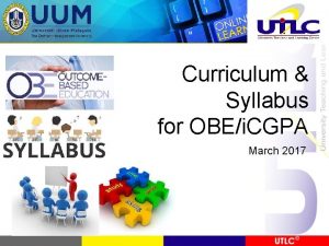 Curriculum Syllabus for OBEi CGPA March 2017 Application