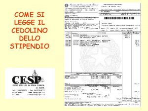 COME SI LEGGE IL CEDOLINO DELLO STIPENDIO Inquadramento