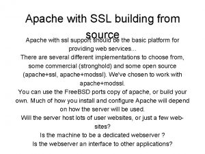 Apache with SSL building from source Apache with