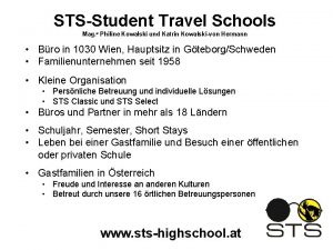 STSStudent Travel Schools Mag a Philine Kowalski und