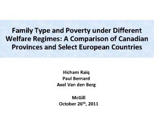 Family Type and Poverty under Different Welfare Regimes