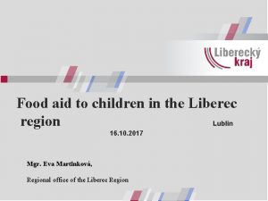 Food aid to children in the Liberec region