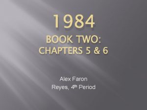 1984 BOOK TWO CHAPTERS 5 6 Alex Faron