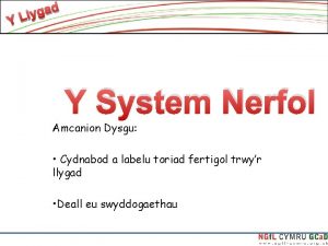 Y System Nerfol Amcanion Dysgu Cydnabod a labelu