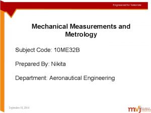 Metrology and measurements subject code