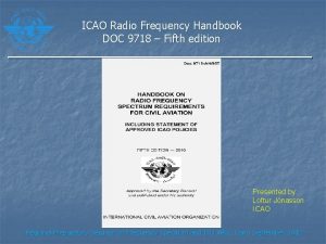 ICAO Radio Frequency Handbook DOC 9718 Fifth edition