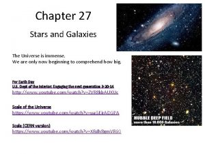 Chapter 27 Stars and Galaxies The Universe is