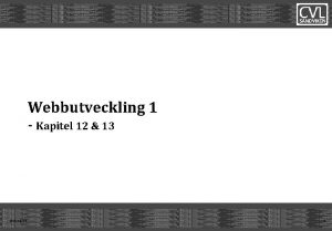 Webbutveckling Sida 1 1034 Kapitel 12 13 2021