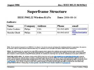 August 2006 doc IEEE 802 22 060156 r